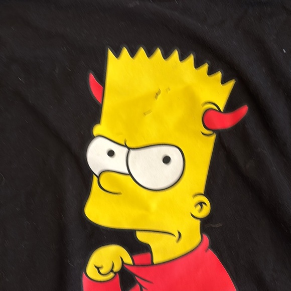 Bart Simpson Graphic Tee Shirt (Bart as a Devil, Black, Size L) - Picture 4 of 5